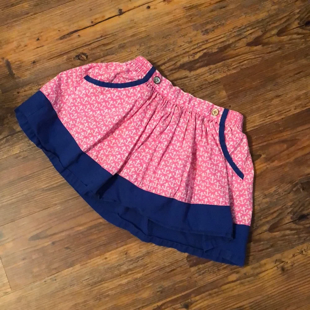 Gymboree l Blue Pink Nautical Skirt Anchors Shorts